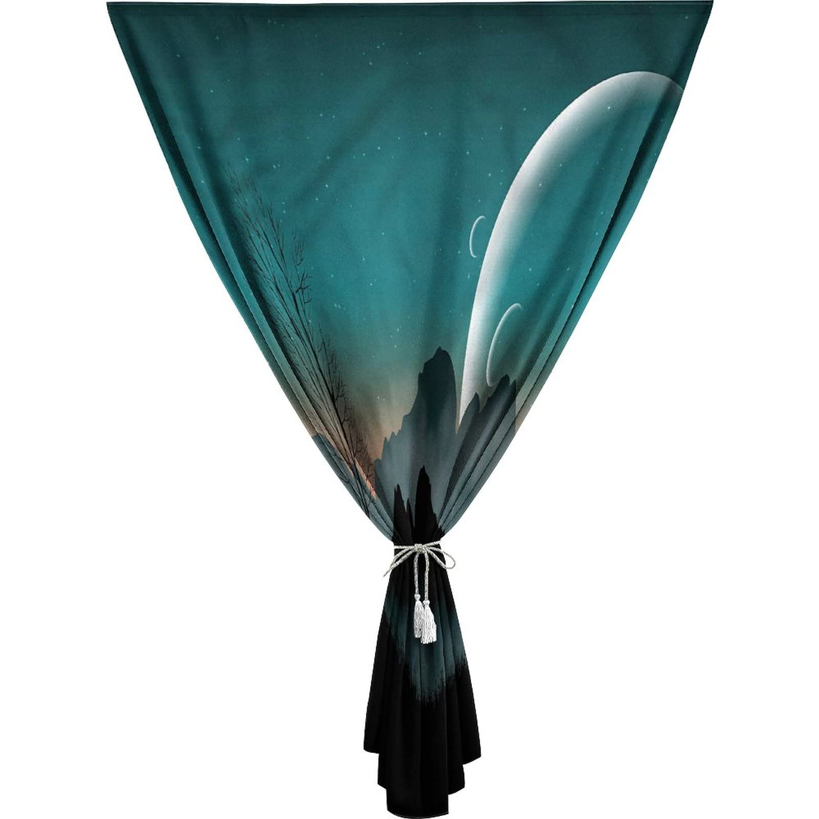 XISUNYAAnywhere Portable Blackout Curtain, Space Door Window Curtains, Night Sky on Mountain Print Bedroom Blackout Curtains,59W x72L Inches, for Kitchen Bathroom Living Room Bedroom