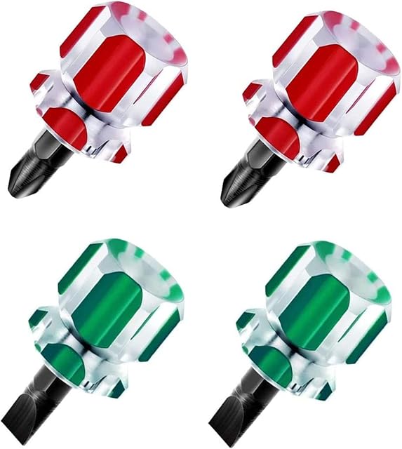 4 Pcs Mini Stubby Screwdriver Mini Sewing Machine Screwdrivers Set Cross-Head Screwdriver Flat Head Screwdriver for DIY Repairing Sewing Machine Repair