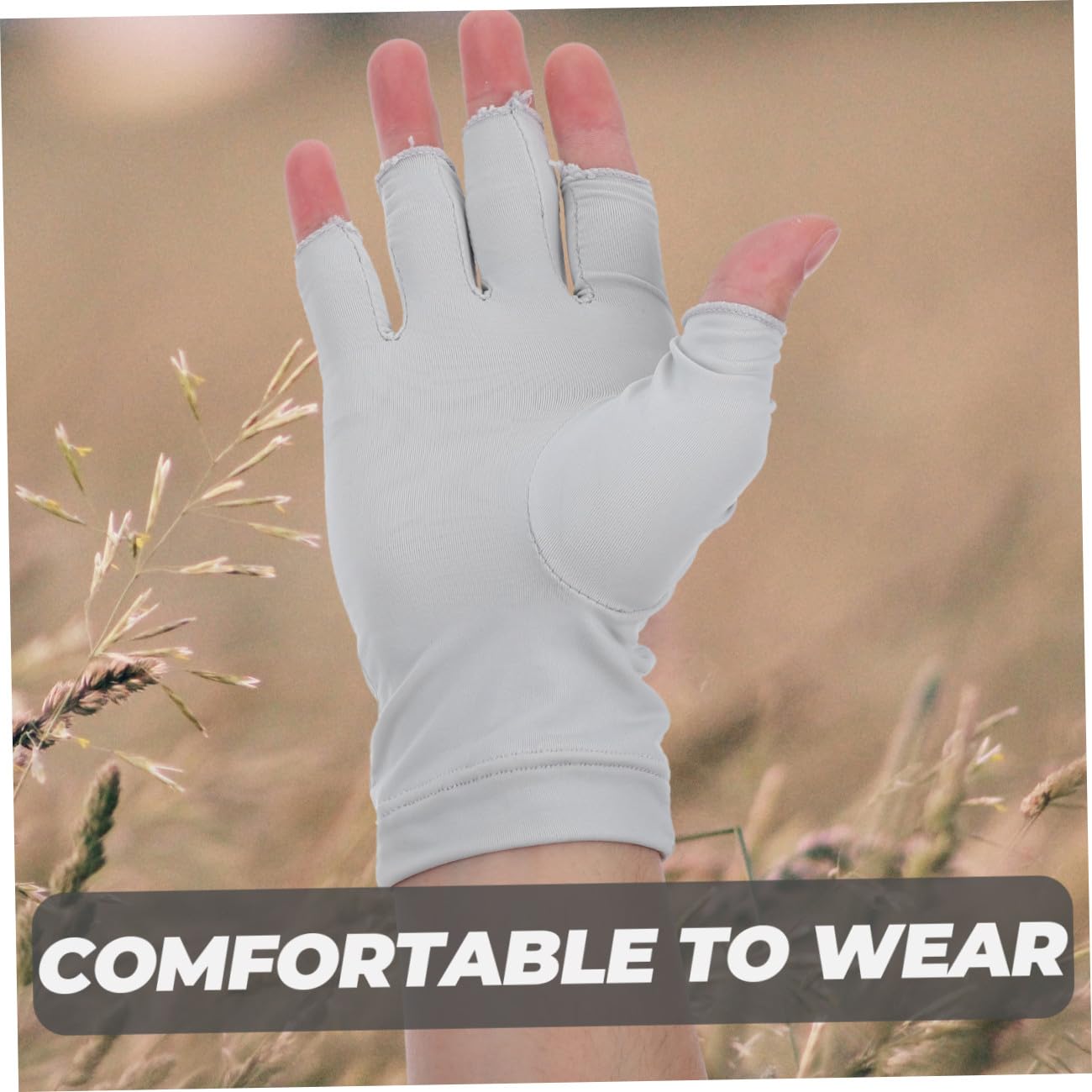 FRCOLOR 5 pares de guantes UV de manicura, guantes de protección solar, guantes de protección para manicura, guantes de uñas, mitones, lámpara de uñas anti-UV, escudo de tela para mujer