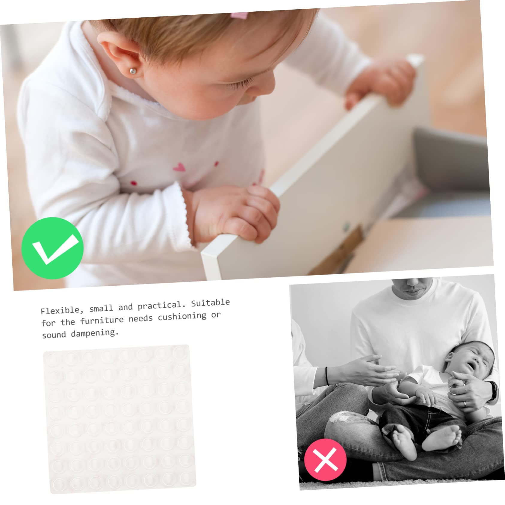 Balacoo 3pcs 128 Furniture Bumpers Cabinet Door Bumpers Self-Adhesive Sound Dampening Pads for Door Stops