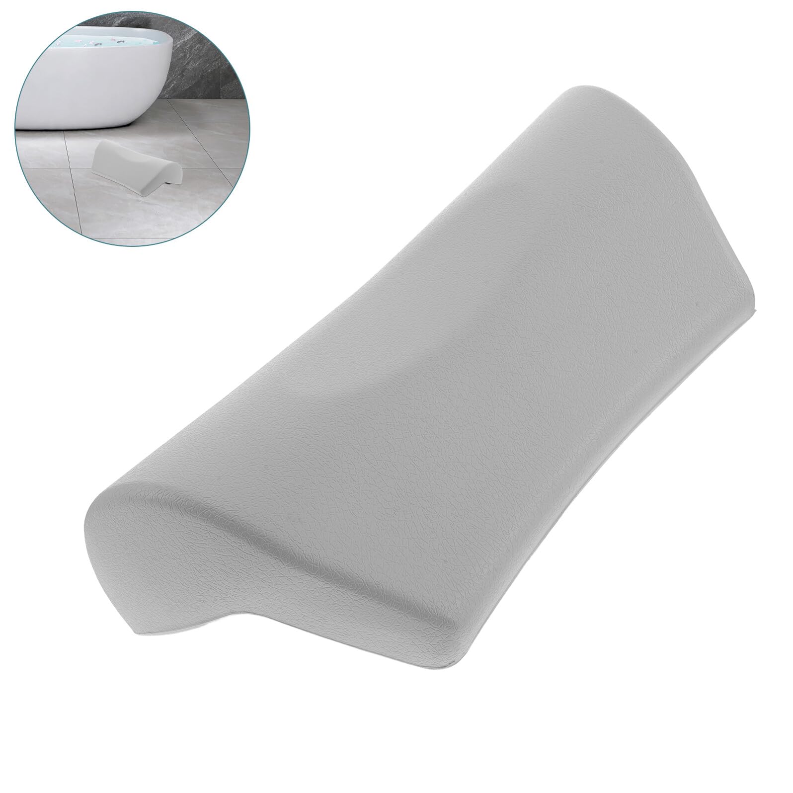FOMIYES Cuscino Per Vasca Da Bagno Adulti in Pu Poggiatesta Con Ventosa Antiscivolo Supporto Per Collo e Schiena Accessorio Da Bagno Spa Facile Da Pulire