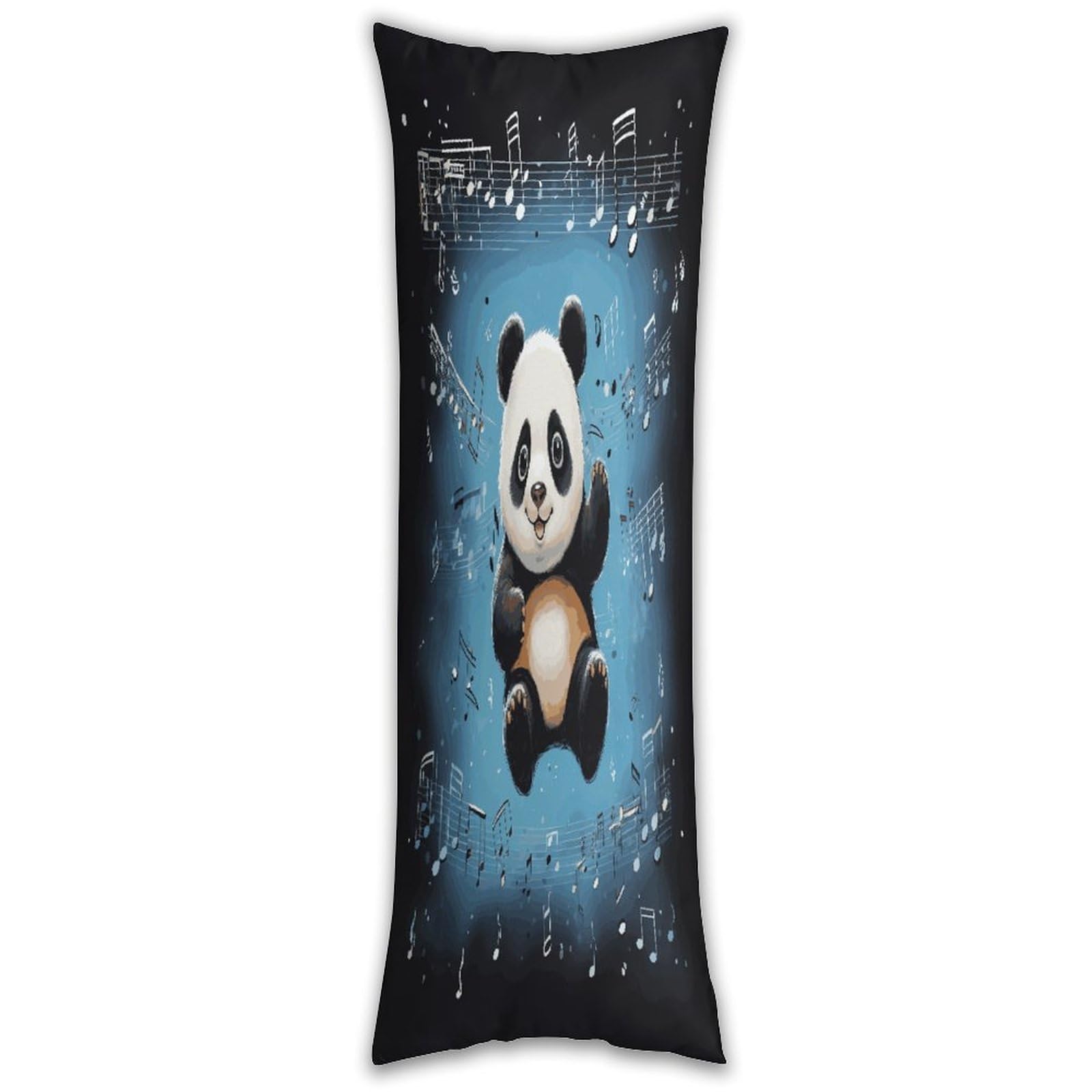 Panda Dancing on Musical Notes Pillow Cases Breathable Vertical Long Pillowcase Body Pillowcase with Hidden Zipper Closure Soft and Cozy Pillow Cover 20x54 Inches for Bedroom Couch