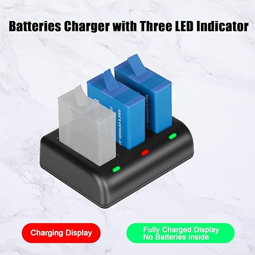 Miniatura 4 de JYJZPB Paquete de dos baterías y cargador de batería triple compatible solo con cámara GoPro Hero 9