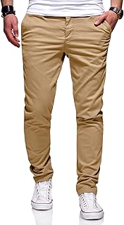 behype Men's Basic Chino Jeans Stretch Standard Slim-Fit 80-0310