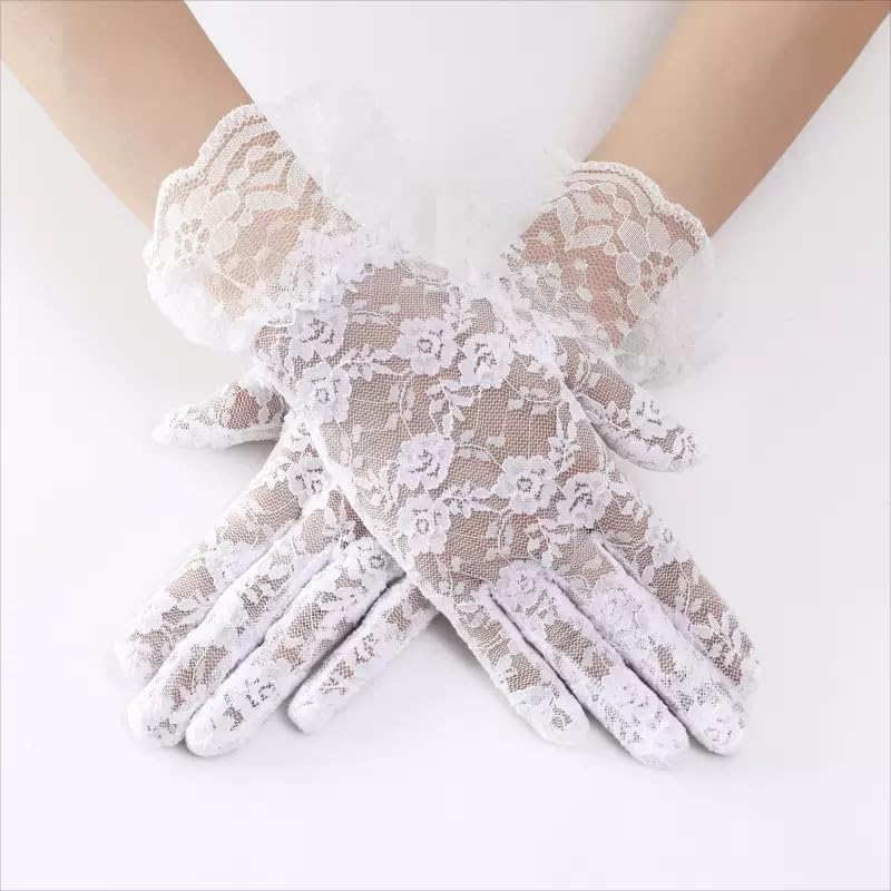 1pair white Lace Gloves，Premium Quality Meets Feminine Design for Women3