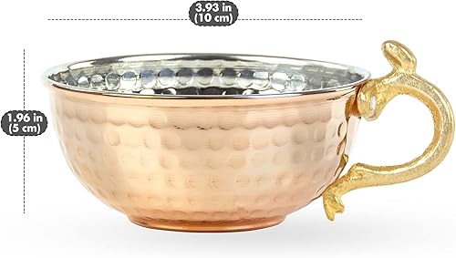 Miniatura 2 de Taza de espuma de cobre, accesorio de aseo tradicional martillado a mano turco, cuenco de afeitar de seguridad y soporte para cepillo, utensilio