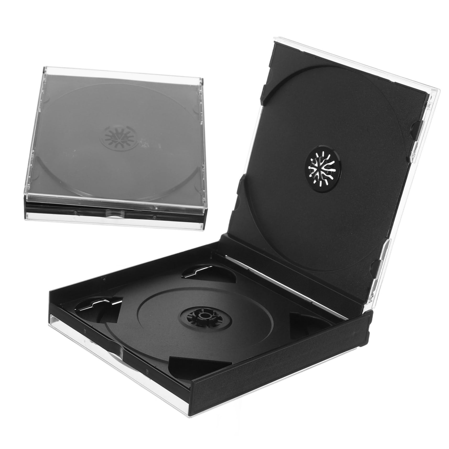 Luxshiny 2pcs CD Storage Boxes Convenient CD Organizer Display Cases for Secure and Organized Media Storage Portable and Protective Plastic Cases