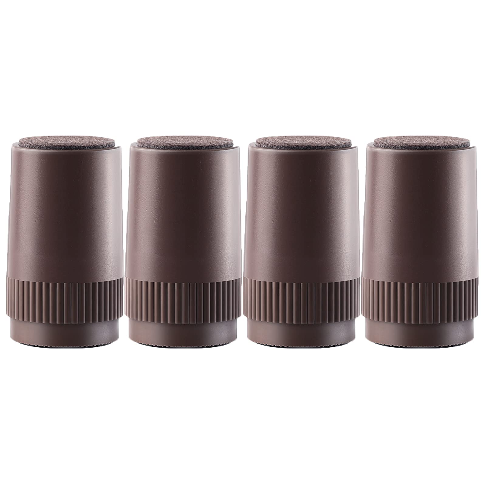 Podwyżki samoprzylepne, wytrzymałe, do mebli, dodają 55 mm wysokości łóżek, sof, szafek, zestaw 4 szt(Dark Brown)