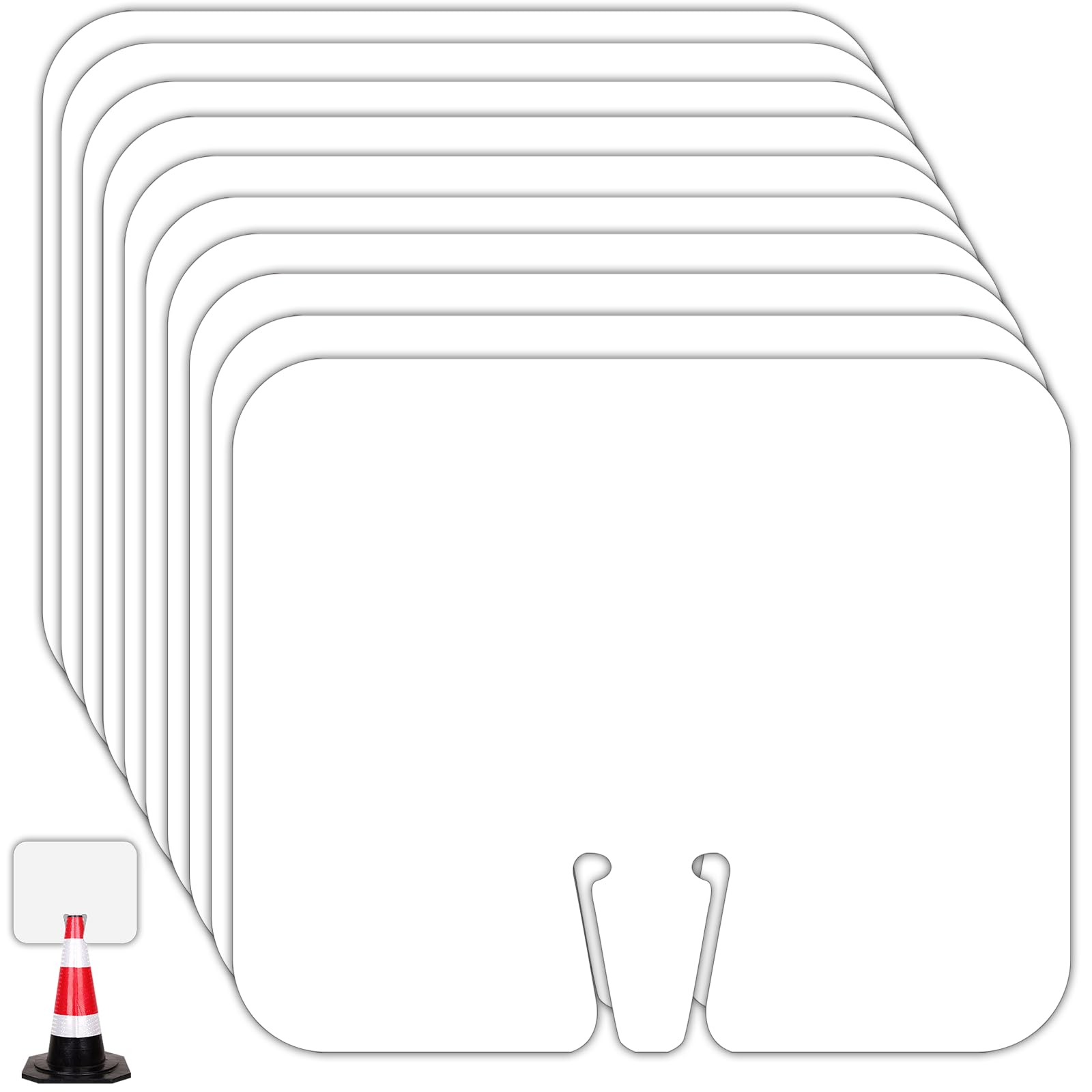 5 Pack Blank Traffic Cone Signs, 12.6"x10.4" Write-On Traffic Sign, PVC Traffic Cone Top DIY White Sign for Road Barricade Outdoor Construction Waterproof — Amazon image 9
