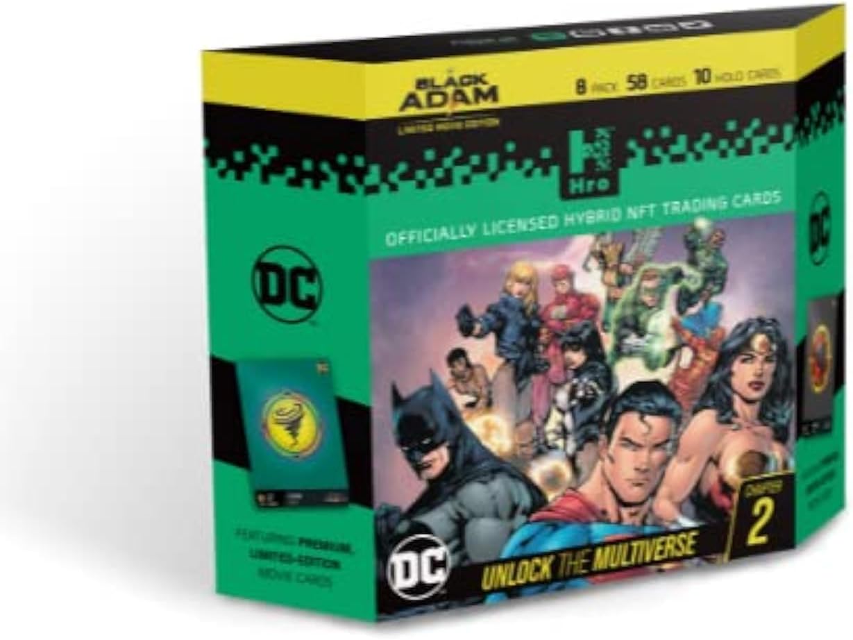 DC Comics Unlock The Multiverse | Hro Chapter 2: 8-Pack Premium Starter Box, Hybrid NFT Trading Cards, 58 Trading Cards Pack