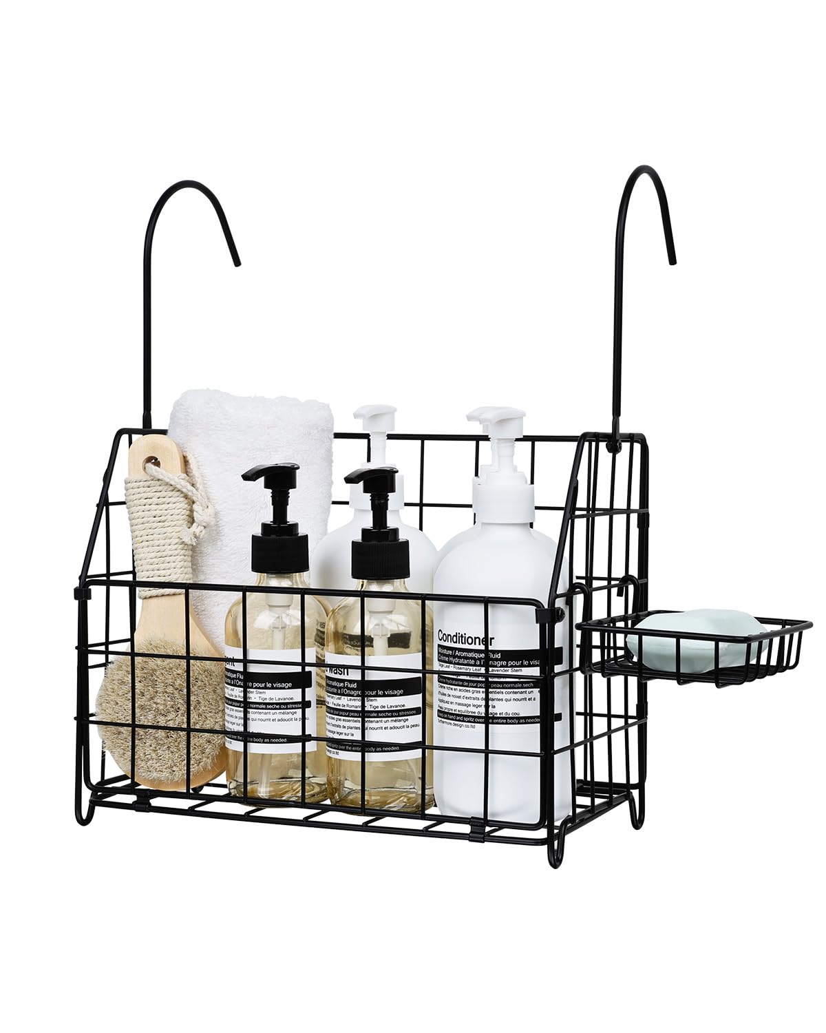 Photo 1 of ***MISSING PARTS***Large Rustproof Shower Caddy Hanging, 304 Stainless Steel Hanging Shower Organizer Basket for Bathroom & Bathtub, Over the Rod Shower Rack for Shampoo, Conditioner, Soap & Bath Accessories(Black)