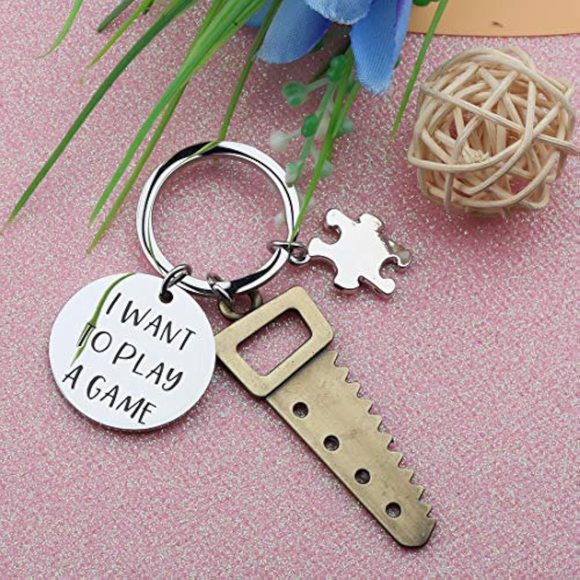 Horror Movie Keyring, I Want To Play A Game Quote