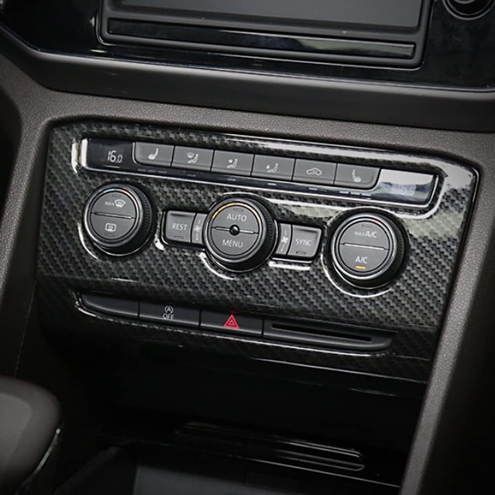 for Volkswagen Atlas 2018 2019 2020 2021 2022 2023 Atlas Cross Sport Accessories, Center Console Knob Panel Cover ABS Carbon Fiber Texture