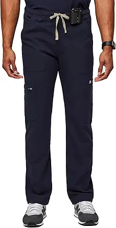 FIGS Cairo Cargo Scrub Pants for Men Classic Straight Leg Fit, 9 Pockets, 4-Way Stretch
