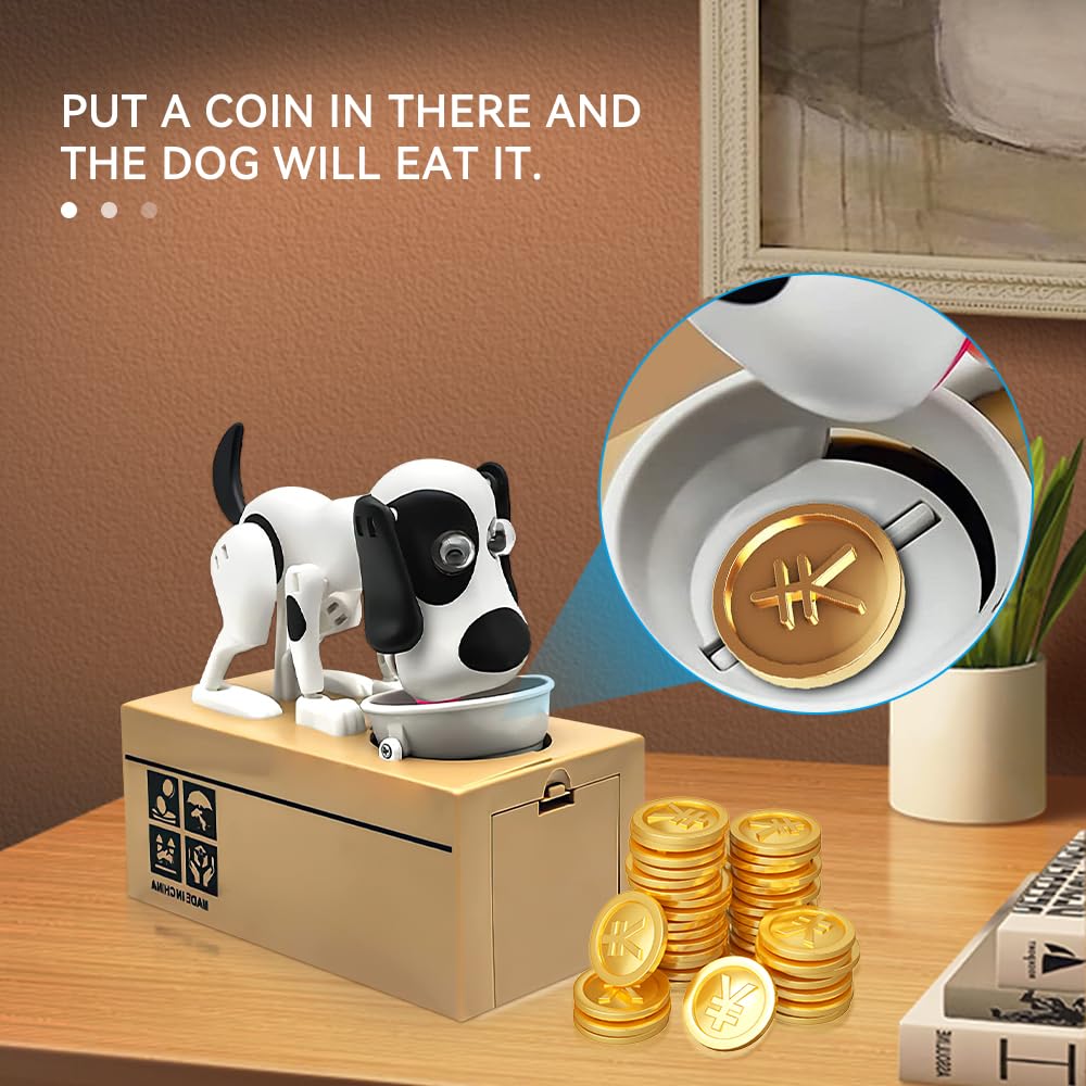 Tirelire Pour Chien Affamé, Tirelire Chiot, Tirelire Jouet à Croquer, Tirelire Petit Chien, Cadeau D'anniversaire Pour Enfants