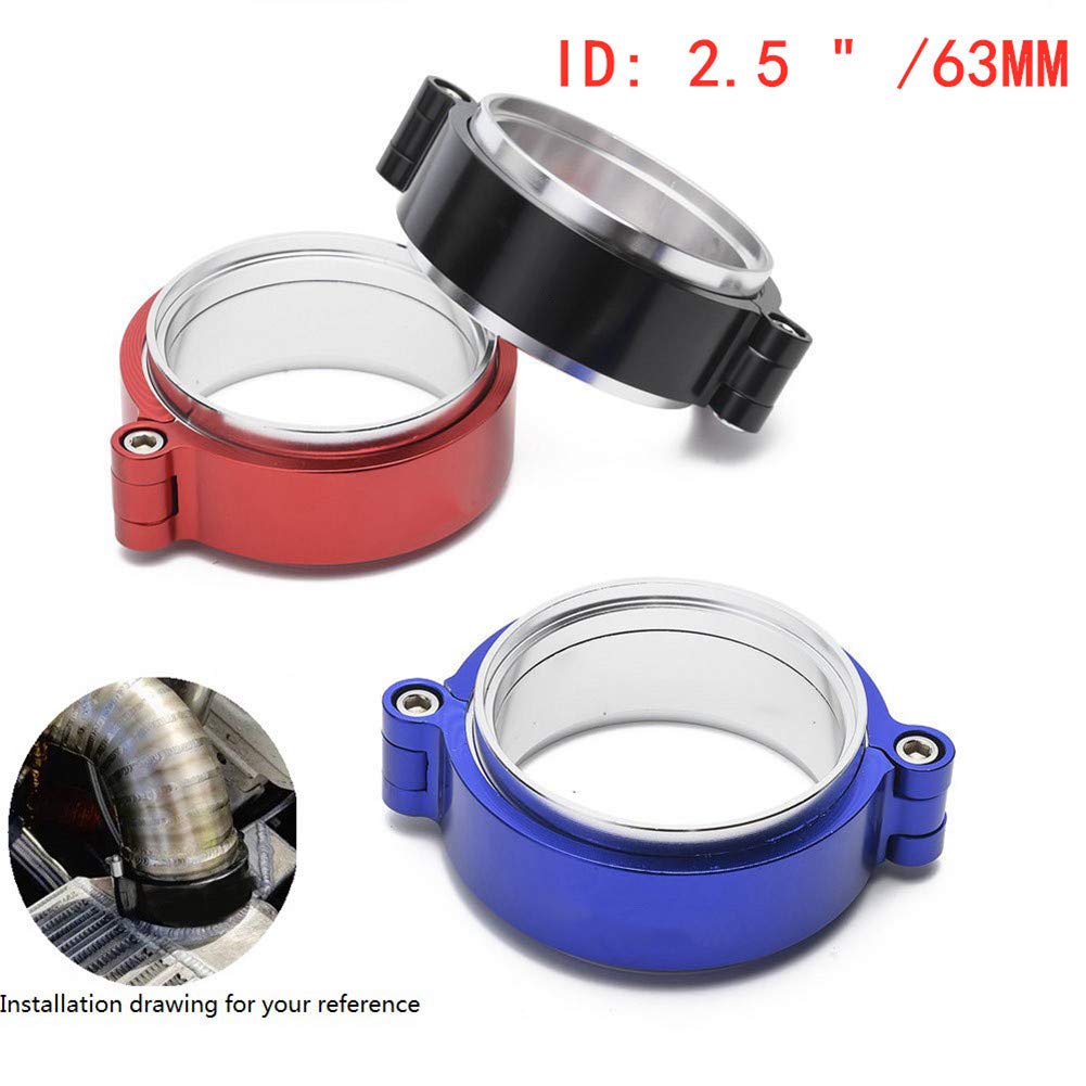 Alluminio Billet 6061 Flange di Scarico Turbo Morsetto di Scarico del Tubo di Scarico del Turbo a V-band a Sgancio Rapido Morsetto Tipo V Con Flangia con O-ring Da 2/2.5/3 / 3.5/4 Pollici