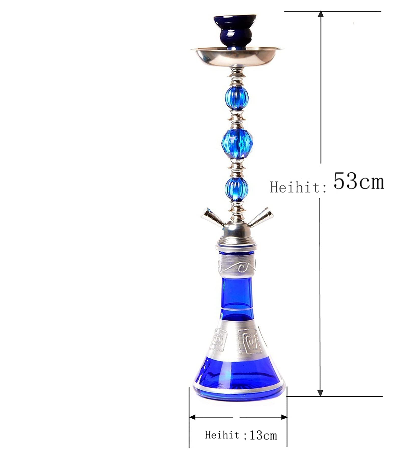 Juego De Cachimba, Juego De Cachimba De Tubo Doble Olla Decorativa De Vidrio Para Cachimba,Con 2 Mangueras De Y Kit De Cachimba, Adecuado Para Fiestas E