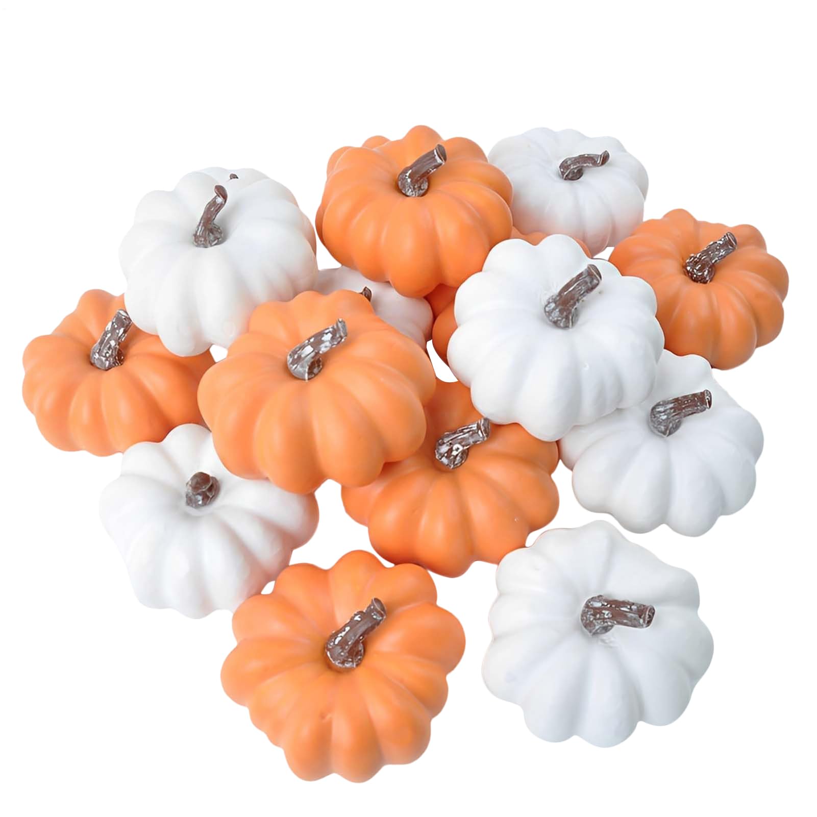 Calabazas artificiales pequeñas para decoración de otoño en dormitorio