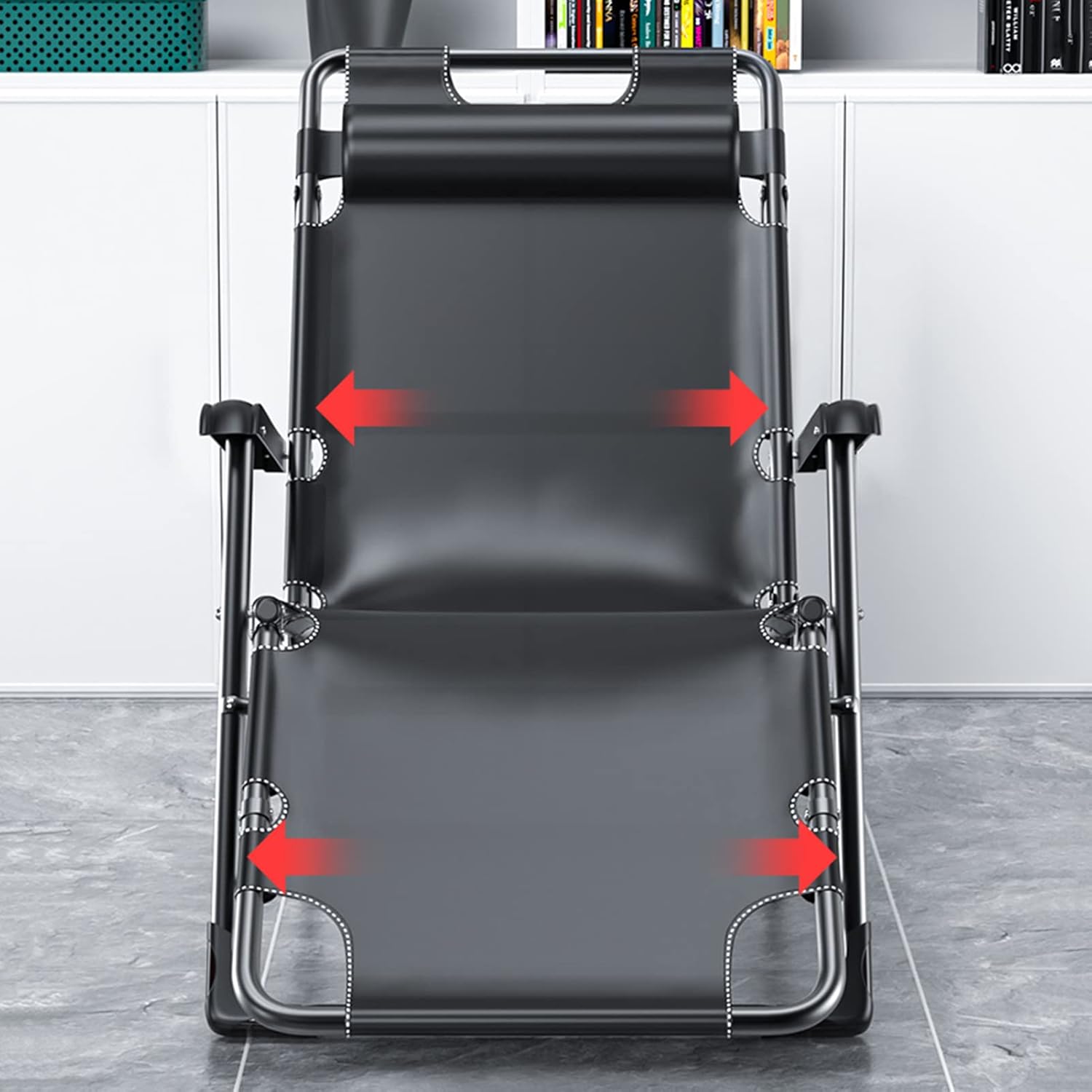Folding Sun Lounger, Adjustable Lounge Chair Relaxer Recliner with Headrest, Outdoor Reclining Chair for Garden, Patio, Beach, Loads 200 kg, Cushion Available(Color:YH-02)