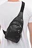 Av A Dos Cross Strap Bag, Chest Bag, Unisex Black Waterproof Vegan Leather Headphone Outlet Cross Waist Shoulder Chest Bag Bodybag
