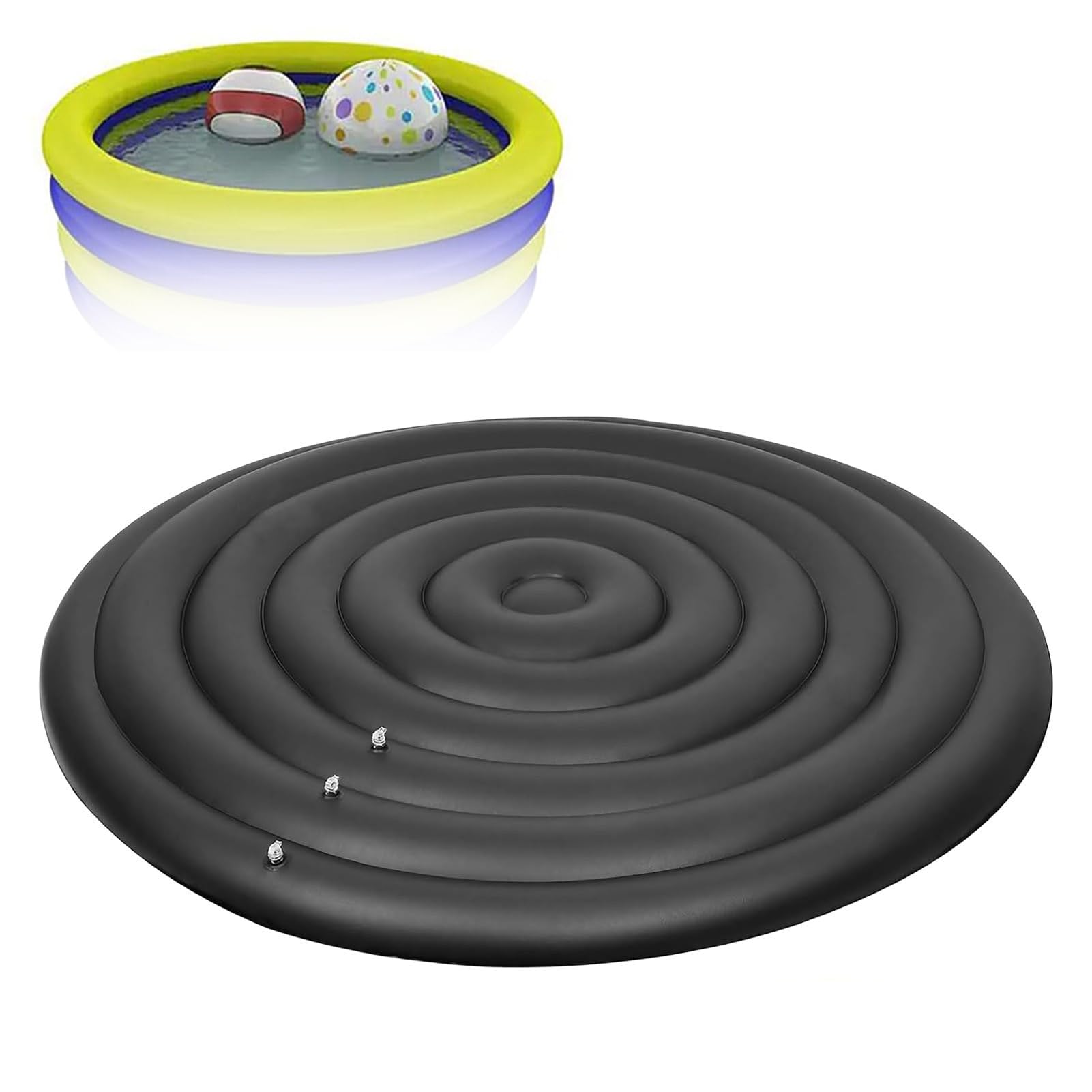 Cubierta Inflable para Bañera De Hidromasaje,Tapa Inflable SPA,128/158/180 cm 3 tamaños Ajustables con 3 válvulas,Impermeable para Interiores y Exteriores(Color:sin Mango)
