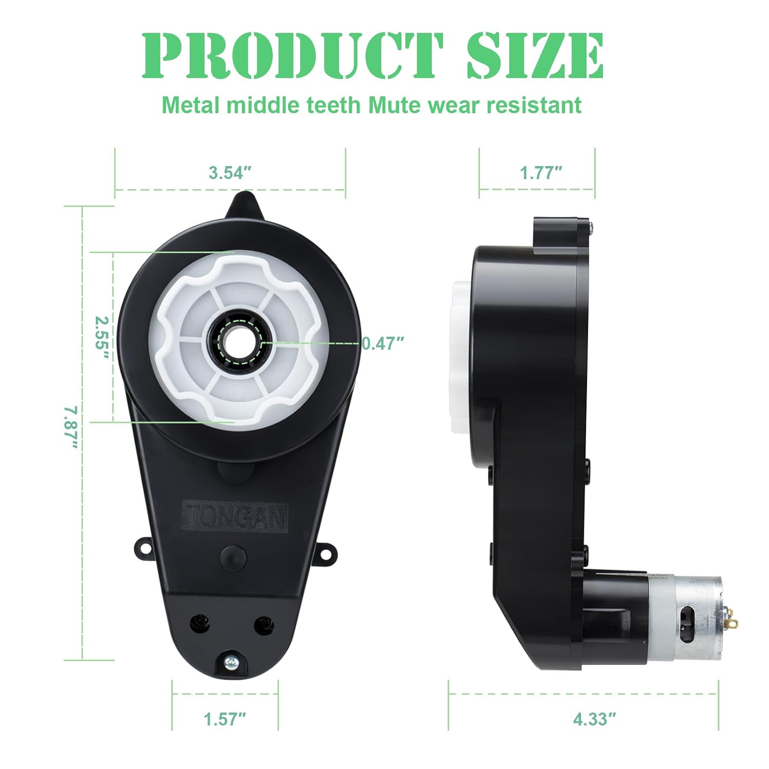 2 Pcs 24V Powered Wheels Motor Upgrade Gearbox for Ride On Toys 24v RS555 40000RPM High Speed Drive Engine Motor Upgrade Gearbox Replacement Parts