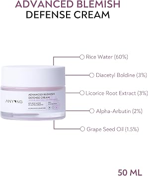 Anyong Improved Anti-Blemish, Brightening, Moisturizing Cream 50 ml (60% Rice Water & 2% Alpha Arbutin)