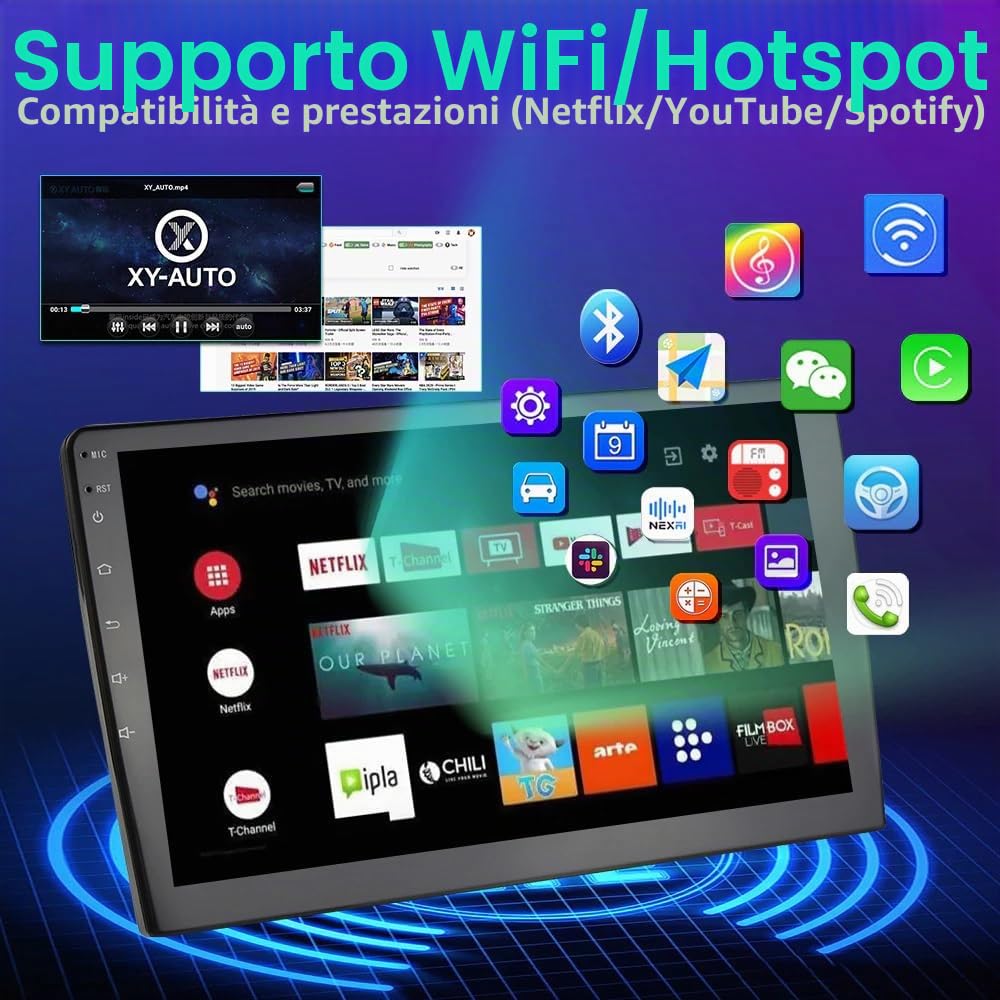 4+64G Autoradio Android per Volkswagen VW Polo 2008–2020, Radio 9 pollici con Touchscreen, Wireless CarPlay Android Auto, GPS WiFi, DSP, Bluetooth, USB + Telecamera posteriore