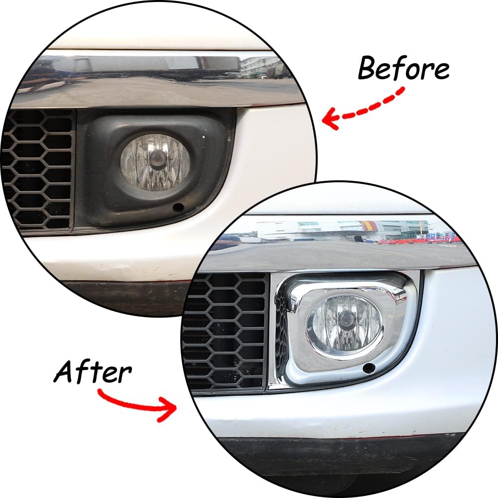 Car Front Fog Light Cover Trim Fit for Fiat 500 2011 2012 2013 2014 2015, ABS Car Front Bumper Fog Light Lamp Cover Trim Molding Protection Accessories (Bright)