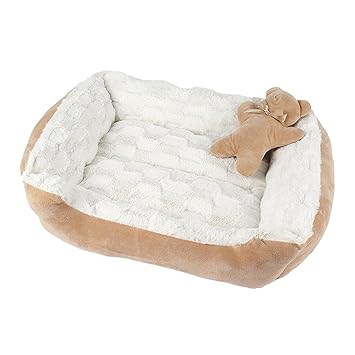 Indy Mall Soft Warm Pet Bed Dog Cat Cozy Cushion Mats Anti Slip Plush Bed Blanket Khaki