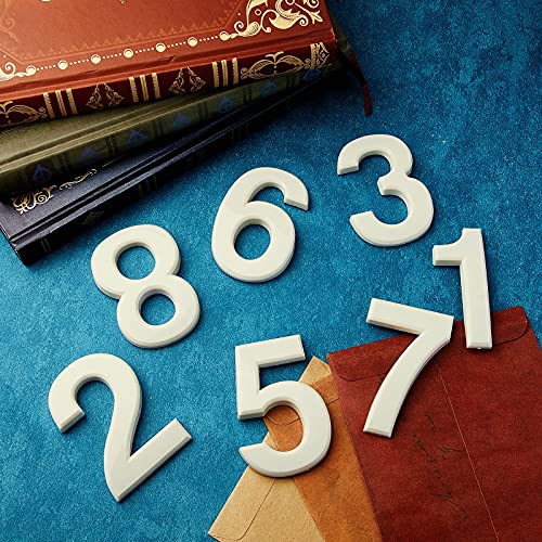 Image of 20 Pieces House Numbers Mailbox Numbers 0-9, 3D Door Address Numbers Self Adhesive Mailbox Numbers Sticker or House, Apartment, Office, Hotel Room, Mailbox Signs (White,2.76 Inch)