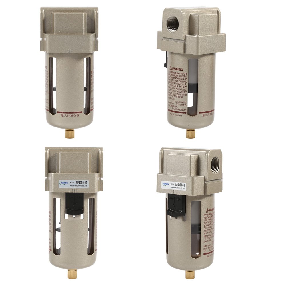 Fdit Filtre à air comprimé 1/2 '' Compresseur Séparateur d'humidité Trap Nettoyant Filtre à air Accessoires Compresseur Extraction d'Impureté Protection Equipement d'air Comprimé 170 * 70 * 68 mm