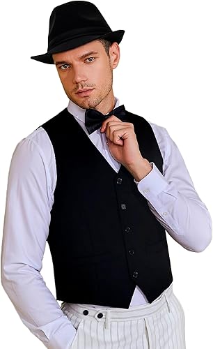 Miniatura 8 de Sombrero unisex clásico de Manhattan-Gangster-Fedora-Sombrero Trilby de ala corta, para mujeres y hombres, de fieltro de lana, con banda (SM)