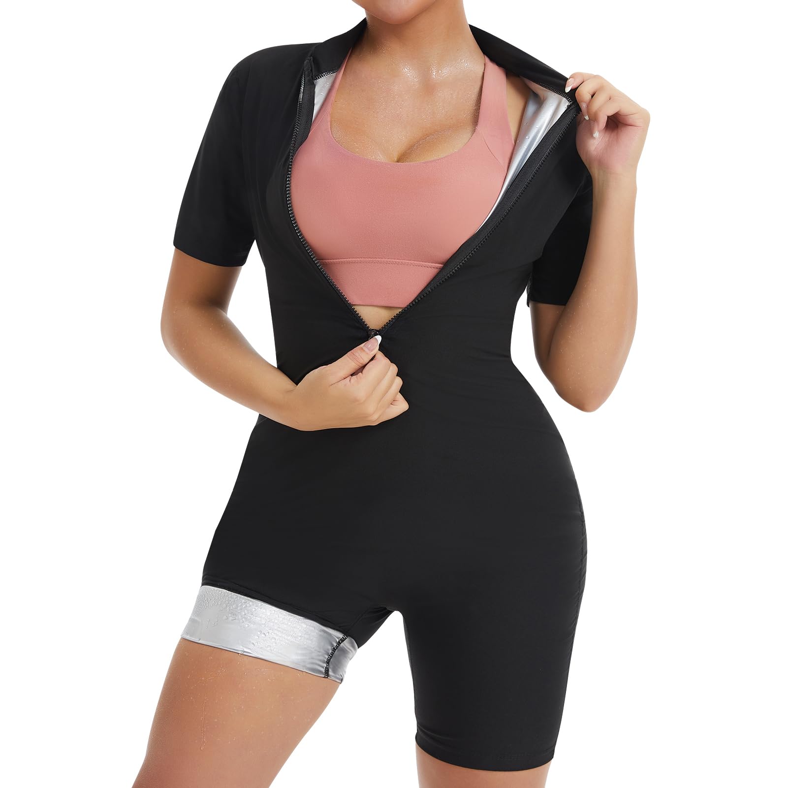 Kiiwah Tuta Sauna Dimagrante Donna, Tuta da Corpo Intero Effetto Sudare per Sport Yoga Fitness