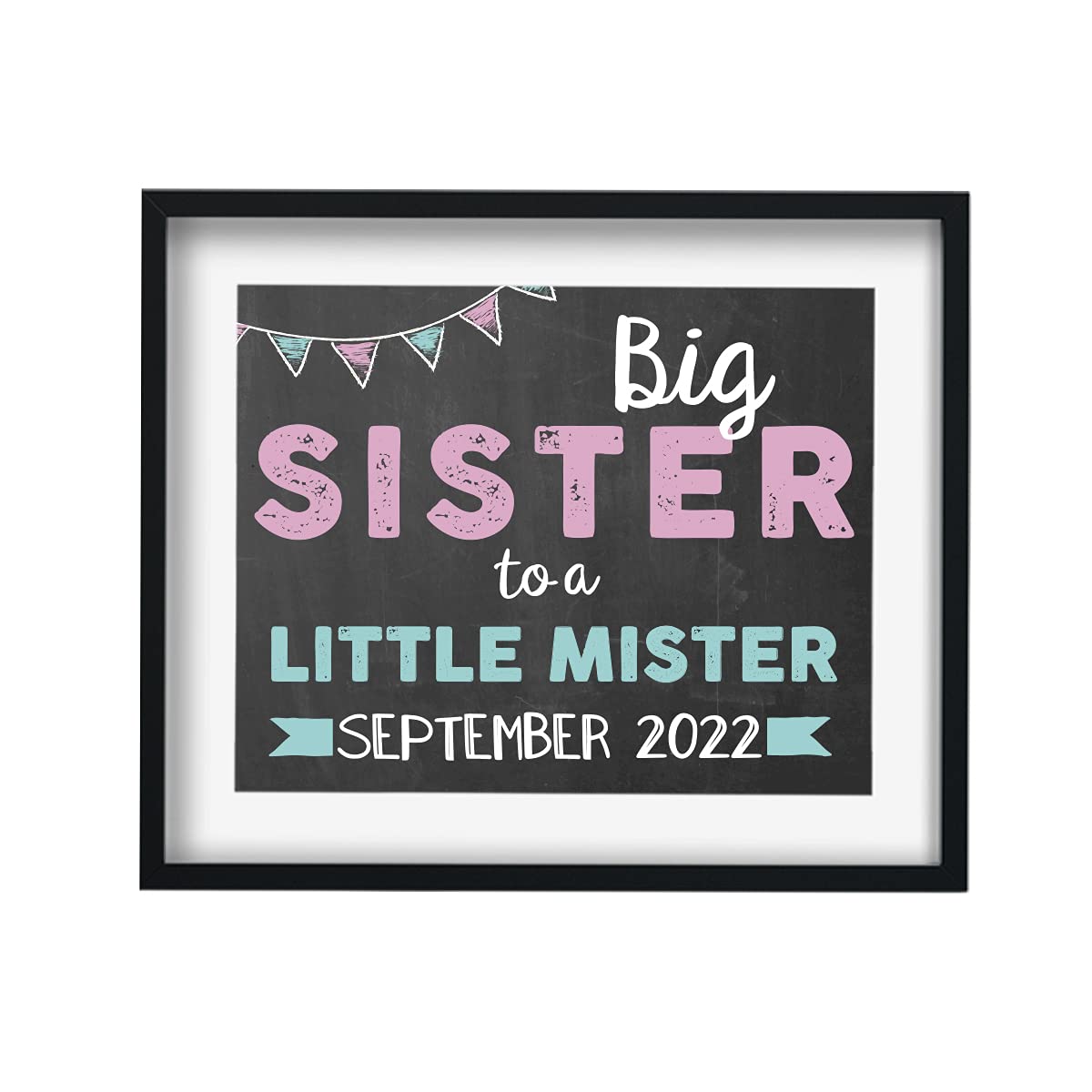 CANARY ROAD Big Sister Pregnancy Announcement Paper Art Print | Pregnancy Announcement Sign | Baby Announcement Photo Prop | Big Brother Sign | New Baby Sign