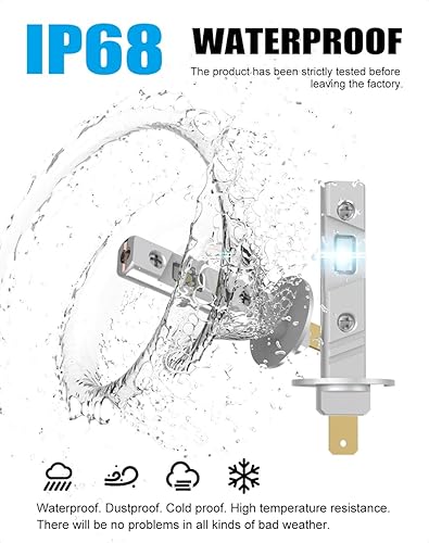 Miniatura 8 de CHOPDARK Kit de conversión de bombillas LED H1 de haz alto y bajo para automóvil motocicleta antiniebla DRL 24 W sin ventilador repuesto halógeno