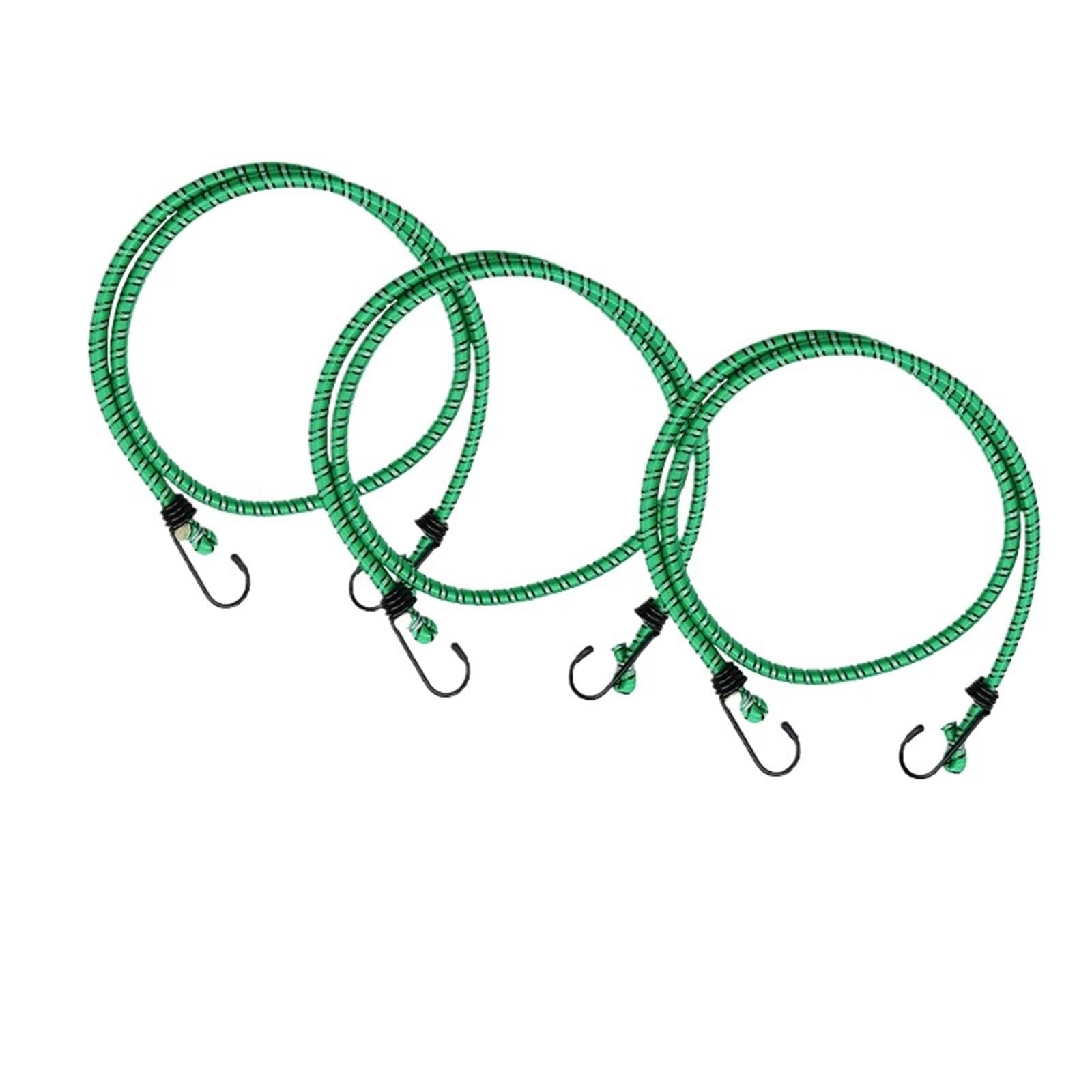 Elastyczny 3-częściowy zestaw linek do bungee z haczykami | Multicolor 60/100 cm 3 szt. Kemping, rowery, samochody: Elastyczne paski z haczykami do mocowania bagażu(Blue,60cm)
