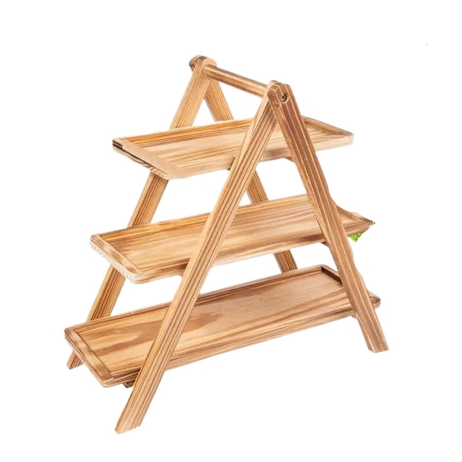 Wooden Cupcake Stand Tiered Fruits Platter Decorative Large Multi-tiered Sandwich Dessert 3 Rectangle Food For Cakes And Desserts