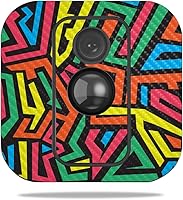 Vista 249 de MightySkins - Skin de fibra de carbono para cámara Blink XT para exteriores, chips dorados, acabado de fibra de carbono texturizado, protector