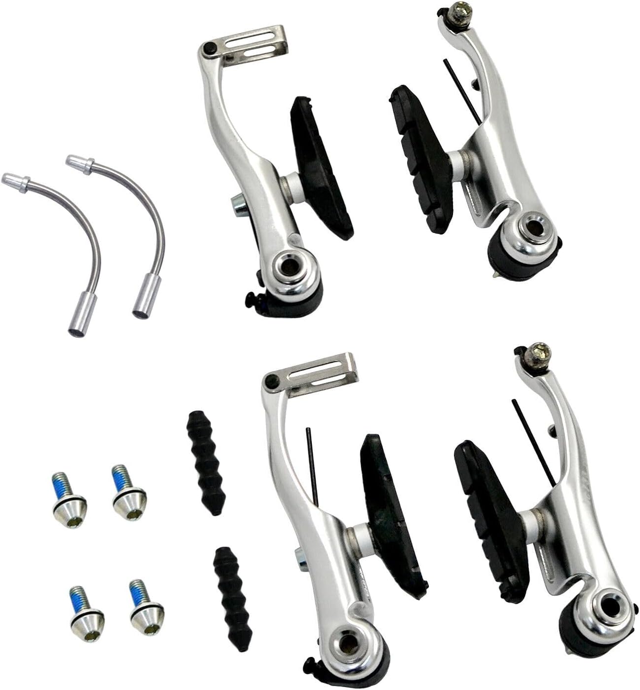 Dia-COMPE VC733 V-Brake Set Calipers Long arm, Silver, DP2854