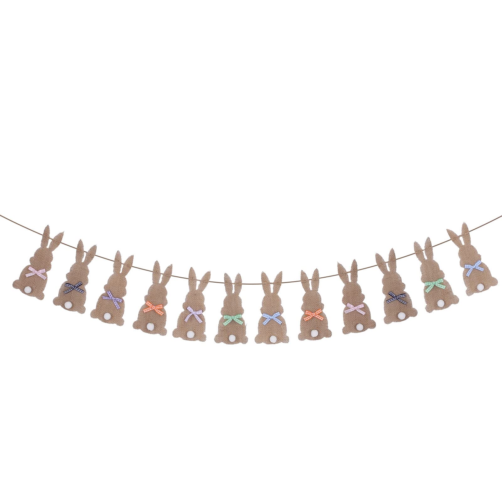 Easter Burlap Banner Easter Bunny Felt Banner Garland - 11 Piece Pre ...