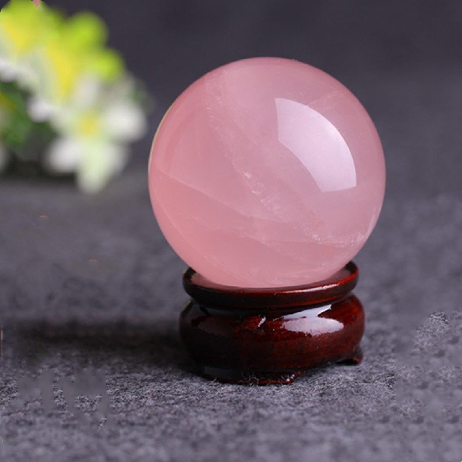 NIBHZ Dekor Fotografie Ball Natürliche Rosa Kristallkugel Ornamente Stadthaus Glücksliebe Kristall Rosa Kontakt Jonglierball,80mm