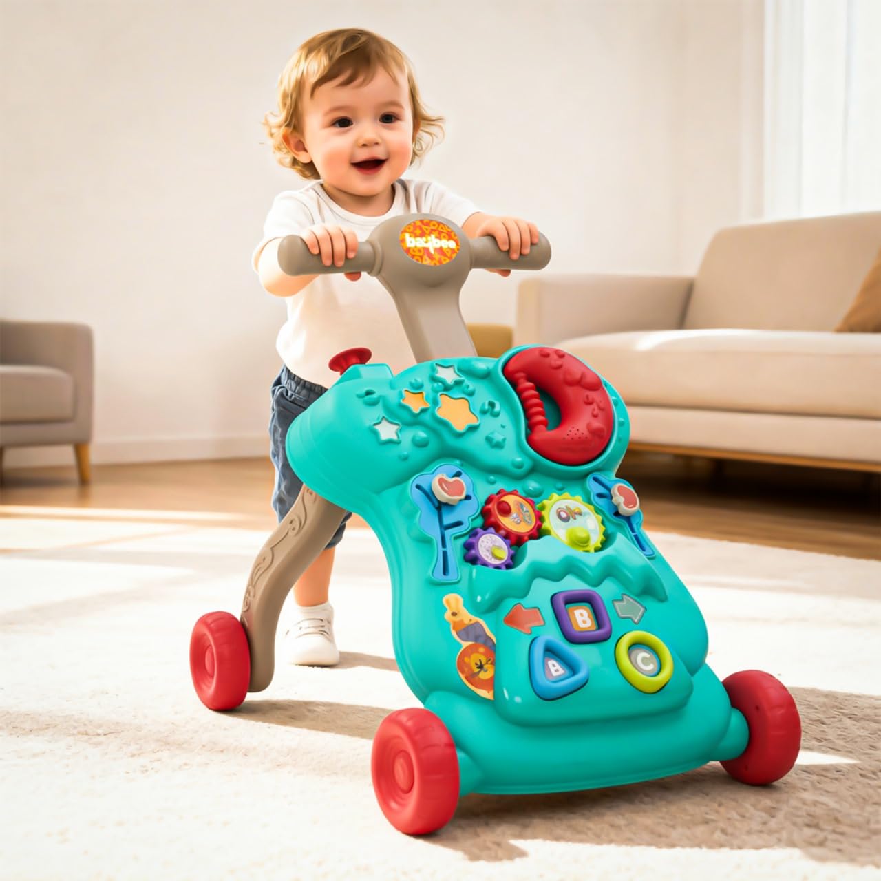 Baybee Lilo Baby Walker for Kids, Baby Push Walker with Music, LED Light, Rotating Gears & Grip Handle | Activity Kids Walker for Baby Toddlers | Baby Walkers for 0 to 2 Years Boy Girl (Teal Green)-image-42