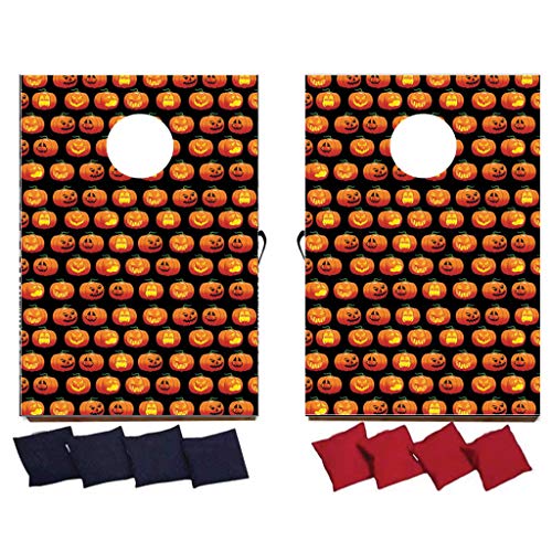 VictoryStore Halloween Bag Toss Game Halloween Cornhole Includes Bags (Pumpkin Pattern)