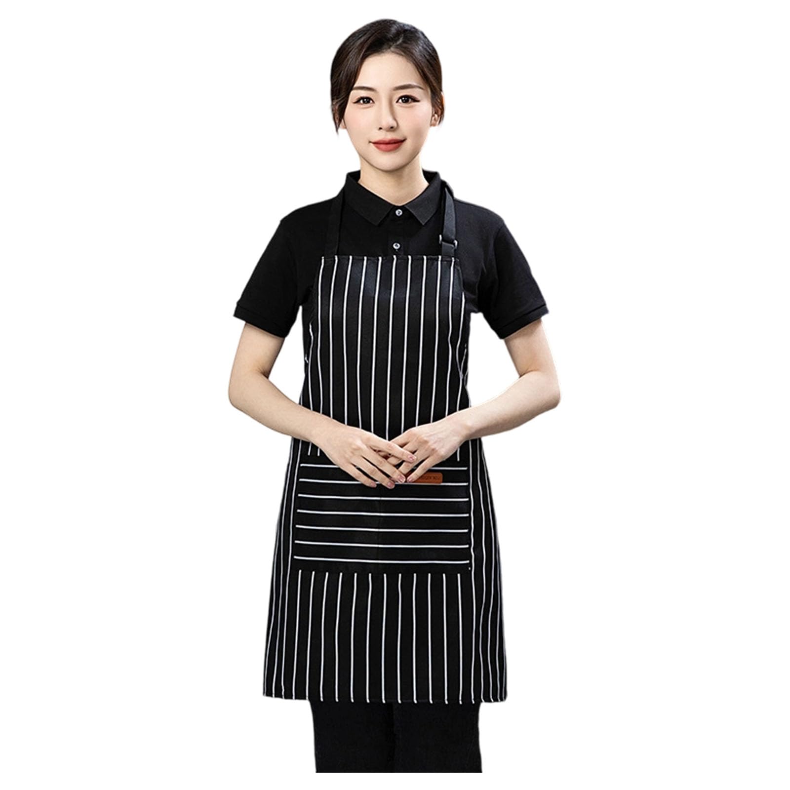Tsophreniq Classical Striped Kitchen Apron with Adjustable Neckstrap Breathable Polycotton Apron for Cooking Baking and Grilling Stain Resistantes Cotton