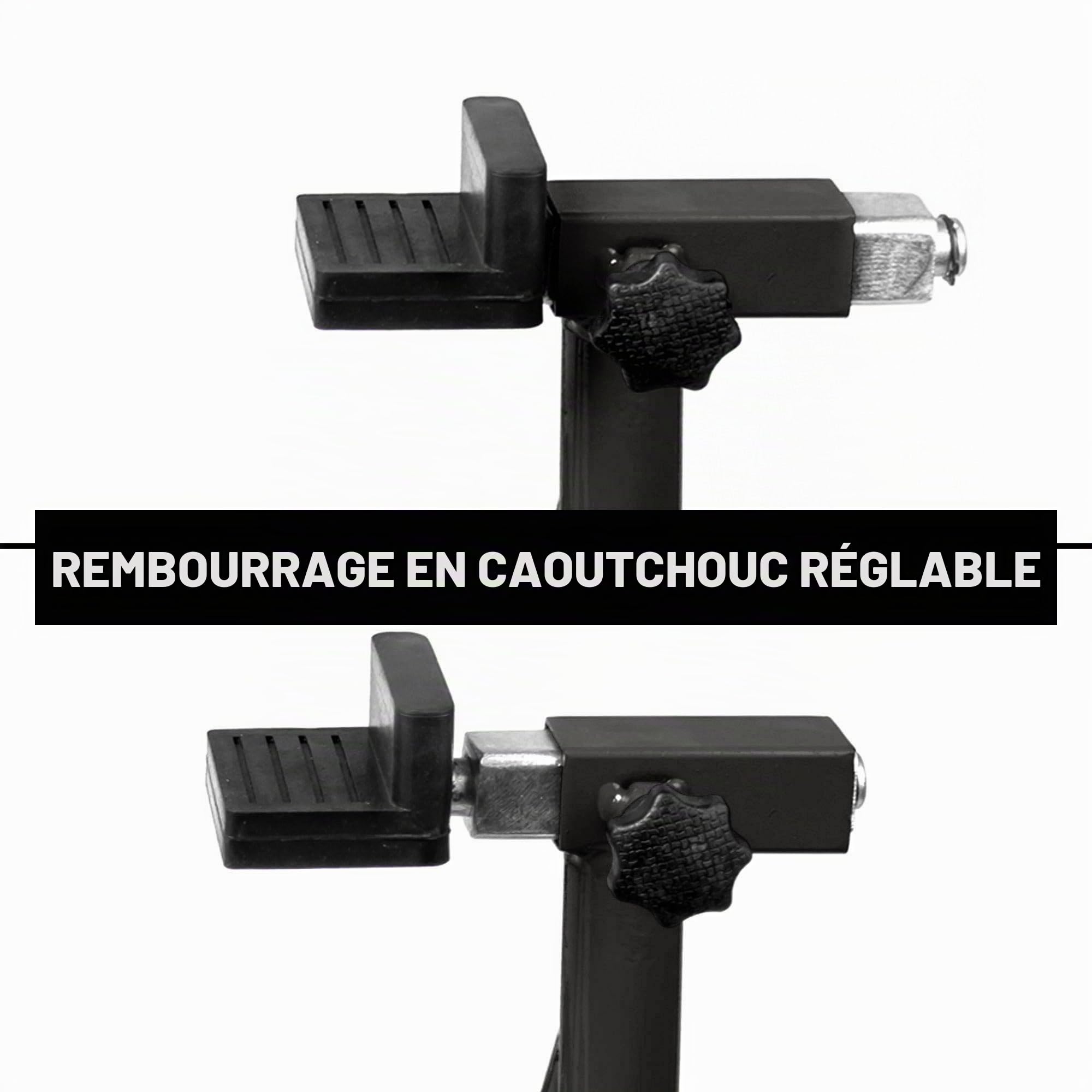 Grand Pitstop Béquille arrière réglable universelle pour moto avec bras oscillant (démontable à 360°, noir, poids de la moto jusqu'à 226 kg)