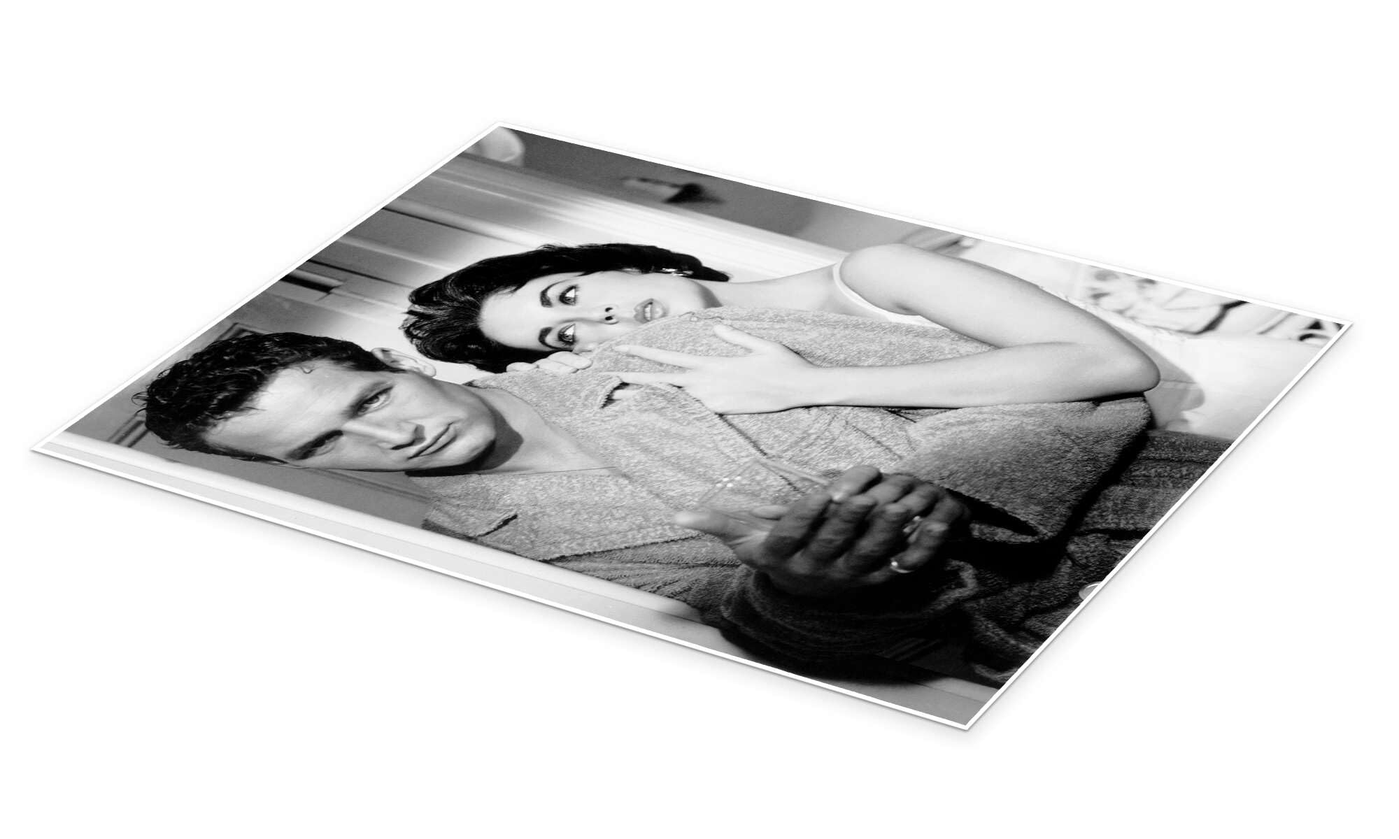 Posterlounge La gatta sul tetto che scotta Poster | 90 x 120 cm Nero e Bianco Quadri Decorazione per pareti