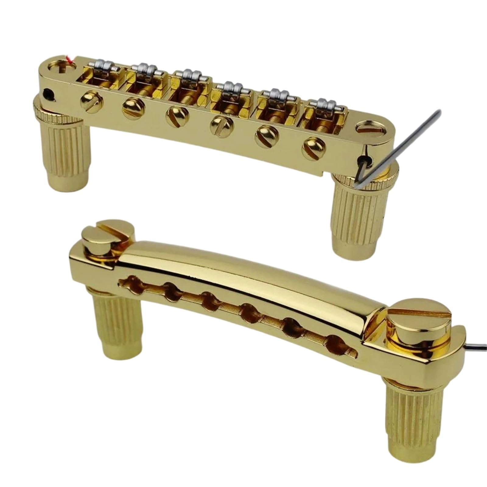 Mostek Gitarowy Mostek Gitarowy Z Siodłem Rolkowym Końcówka Kotwami I Kołkami Do Płyt LP(GD)