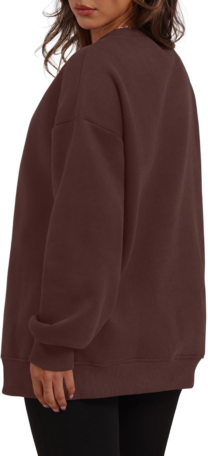 Women's Oversized Fleece Sweatshirt - Soft Crewneck Casual Sweater Top Comfy Fall Winter Fashion Hoodie - Image 4