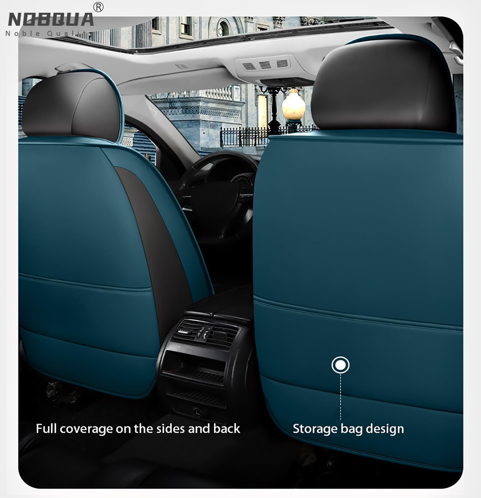 Fundas de Asiento de Coche Universales de Cuero para 5 Plazas – Compatibles con Hyundai Tucson i30 Kona i20 Santa Fe Elantra Bayon Ioniq – Juego Completo para SUV y Berlina